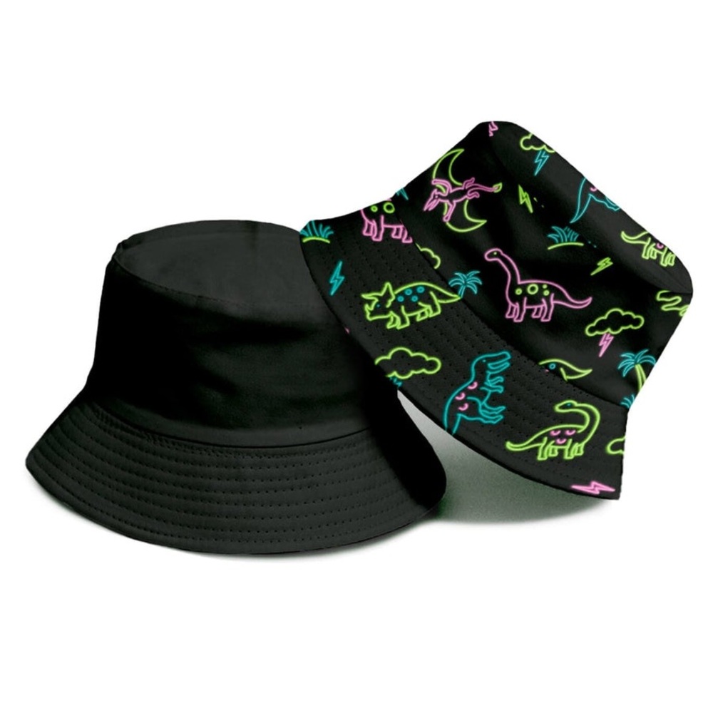 Tipsyelves NEON DINOSAUR REVERSIBLE BUCKET HAT